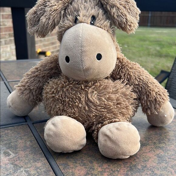 Warmies Adorable Brown Plush Weighted Donkey Toy - Picture 3 of 12